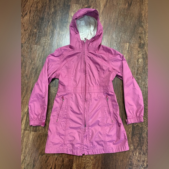 L.L. Bean Kids Trail Model Rain Jacket - Pink/Plum - Size Small 8 - Picture 3 of 6